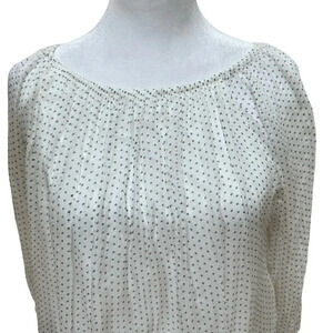 Viola Borghi 100% Silk Blouse Polka Dot Size Small Lined